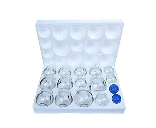 ACi Hijama Fire Glass Cups Set of 16 Pieces for Cupping Therapy