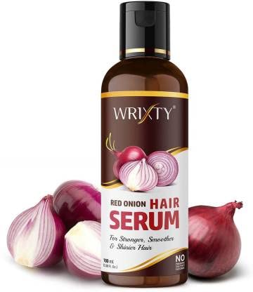 Wrixty Red Onion Hair Serum For Stronger, Smoother and Shiner Hair - 100ml | Frizz-Free Hair for Instant Smoothing, Repairing and Shining | With Onion & Biotin for Strong Hair | Reduces Tangles and Protects Hair