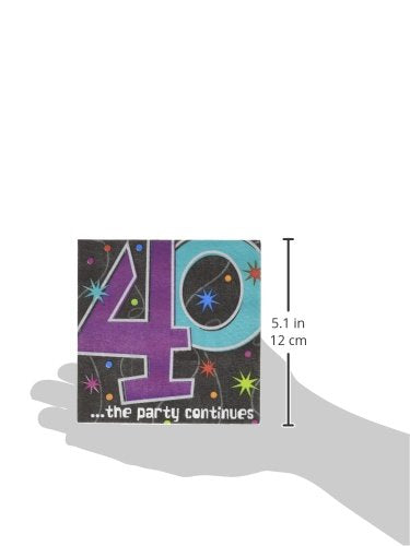 "40 ...the party continues" Beverage Napkins, Party Favor