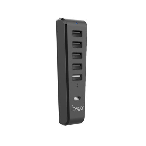 JOYSOG PS5 Slim USB Port Expander, 4 USB 2.0 Data Transfer Port + Type-C Ports + USB Charging Port Expansion Hub Connector Splitter Expander Accessories