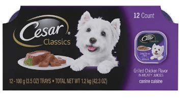 Cesar Classics 12 3.5 oz Trays Grilled Chicken Flavor (Pack of 2)