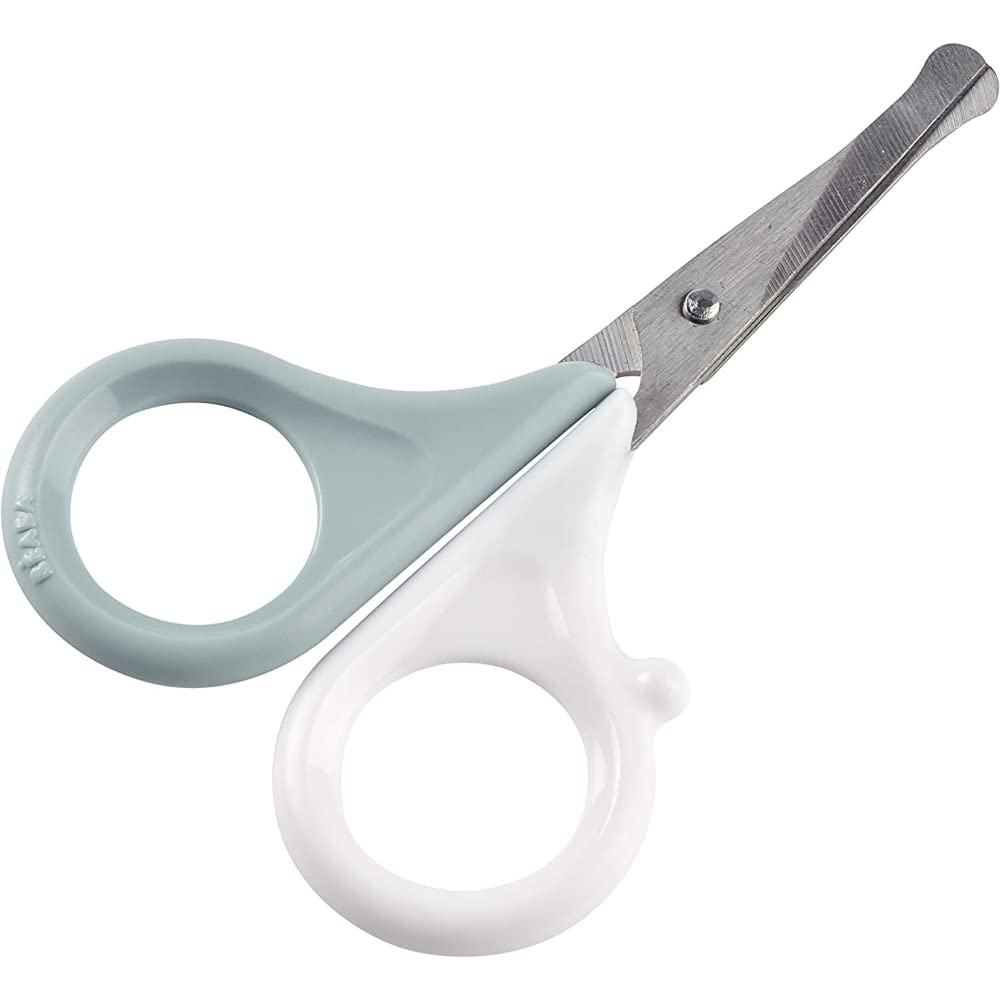 BEABA Nail Scissors for Babies and Kids - for Nail Care and Manicure - Rounded Tips - Blue