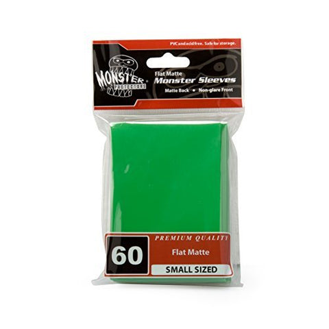 Monster Protectors Sleeves Sleeves - Smaller Size Flat Matte - Green (Fits Smaller Sized Gaming Cards)