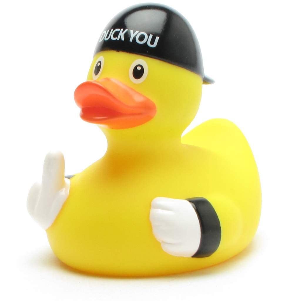 Duckshop I Stinkefinger Rubber Duck L 8.5 cm Includes Bath Duck Keyring