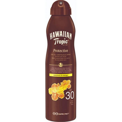 Hawaiian Tropic Protective Dry Oil SPF 30 Coconut & Mango 180ml (Pack of 2)