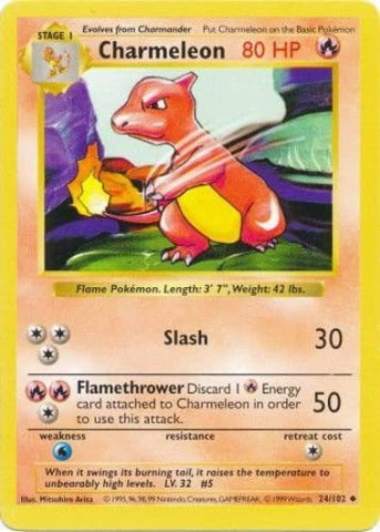 Pokemon - Charmeleon - Basic 24/102 - Shadowless