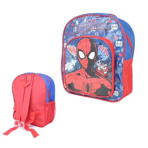 Marvel Official Spider-Man Character Deluxe Junior School Backpack with Extra Front Pocket - 219593