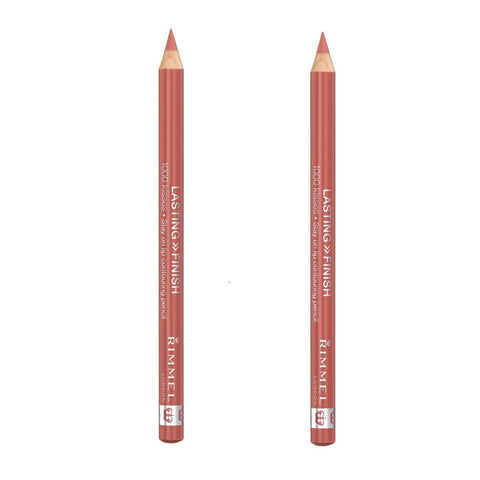 Rimmel Pack of 2 1000 Kisses Lip Liner, Spiced Nude 081