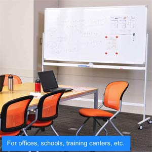 Large Mobile Dry Erase Board WhiteBoard, 48×32 inches Height Adjust Double Sided WhiteBoard, Rolling Stand with Aluminum Frame for Home Office Classroom