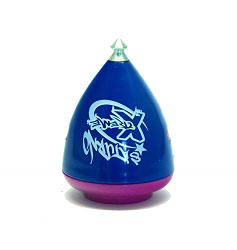 Trompos Space - Saturno Xtreme Fixed Tip Spinning Top (Blue Body/Purple Top)