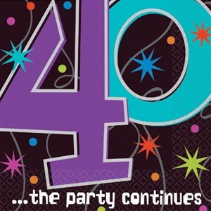 "40 ...the pary continues" Luncheon Napkins, Party Favor