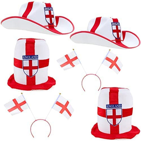 ToylandÃƒÆ’Ã†â€™Ãƒâ€ Ã¢â‚¬â„¢ÃƒÆ’Ã‚Â¢ÃƒÂ¢Ã¢â‚¬Å¡Ã‚Â¬Ãƒâ€¦Ã‚Â¡ÃƒÆ’Ã†â€™ÃƒÂ¢Ã¢â€šÂ¬Ã…Â¡ÃƒÆ’Ã¢â‚¬Å¡Ãƒâ€šÃ‚Â® England 6 Piece Party Wear Bundle - 6 England Design Novelty Hats - British Fancy Dress - Euro - World Cup Football Party