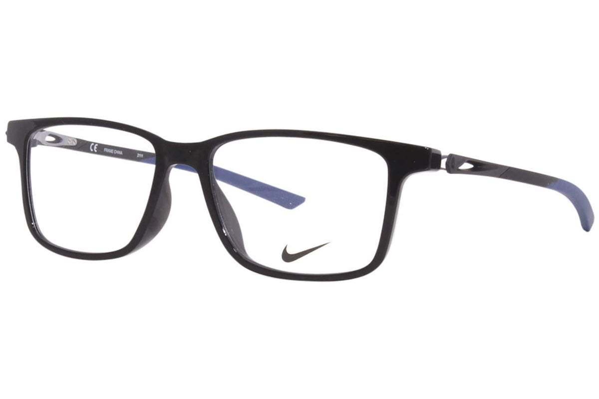 Nike 7145 004 Eyeglasses Men's Black Full Rim Rectangle Shape 53mm