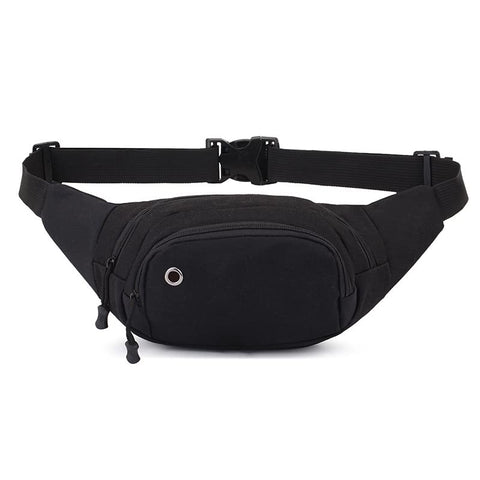 Sturdy Large Capacity Bum Bag, 4-Pocket Fanny Pack for Men, Urban Fashion Waist Money Belt Bag, Travel Belt, The Must-Have Mens Bum Bag, The Essential Hiking/Travel Accessory (Black)