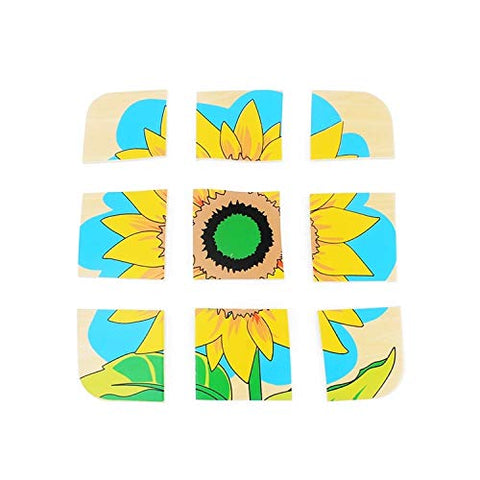 Montessori Children Wood Plant Education Toy Baby Toddler Life Cycle of Sunflower Puzzles Jingsaw Preschool Brinquedos Juguets