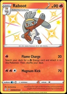 Pokemon - Raboot SV016/SV122 - Shining Fates - Shiny Vault - Card