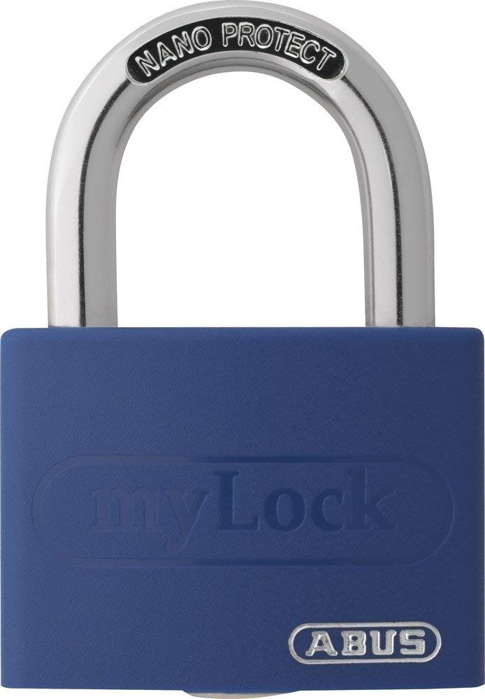 ABUS myLOCK T65AL/40 Padlock - Individually Writeable - Locker Lock - Solid Aluminium Lock Body - ABUS Security Level 5 - Blue