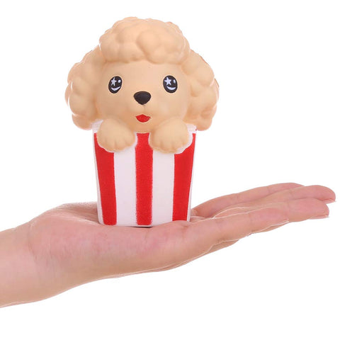 Anboor 4.3 Inches Squishies Dog Popcorn Squeeze Toys for Kids Kawaii Slow Rising Scented Stress Relief Toys Decorative Props