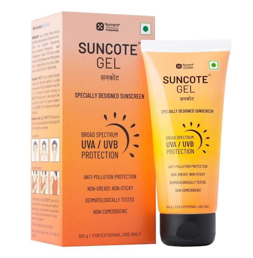 Suncote Gel Sunscreen Anti-Pollution Protection UVA/UVB Protection SunScreen SPF 30 UV Rays Protection Sunscreen For All Skin Types Men & Women(PACK OF 2)