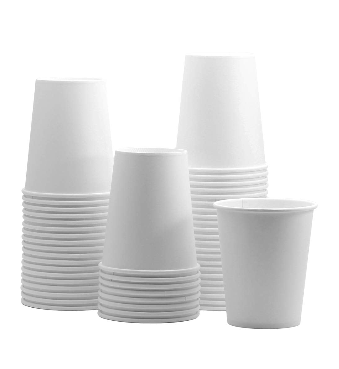 [100 Pack] 8 oz. - 240 ml White Paper Hot Cups, Coffee Cups