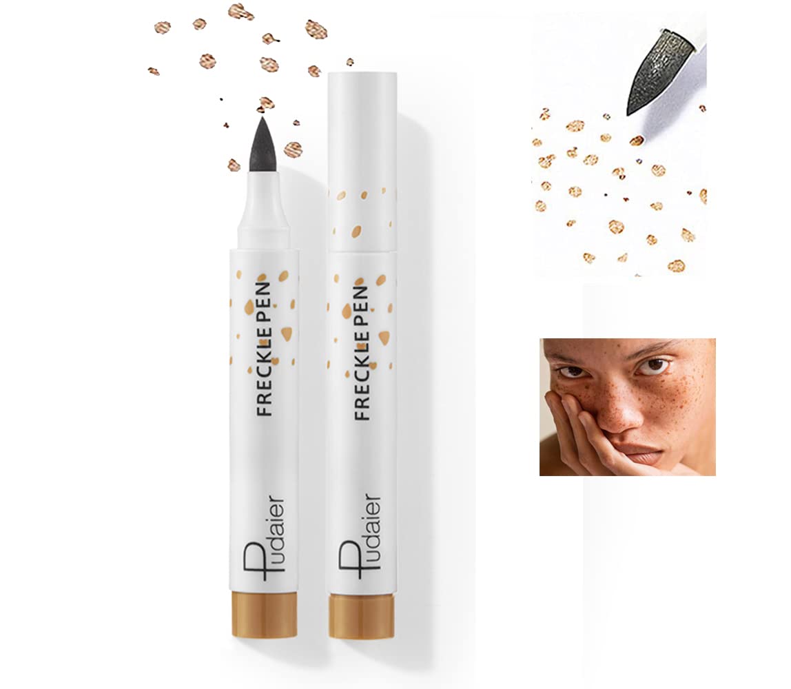 AKARY Freckle Pen, Lifelike Freckle Makeup Concealer Pen, Waterproof Longlasting Soft Dot Spot Professional Faux Freckles Pen Make Up Kit for Natural Effortless Sun Kissed Makeup (1Pc, Light Brown)