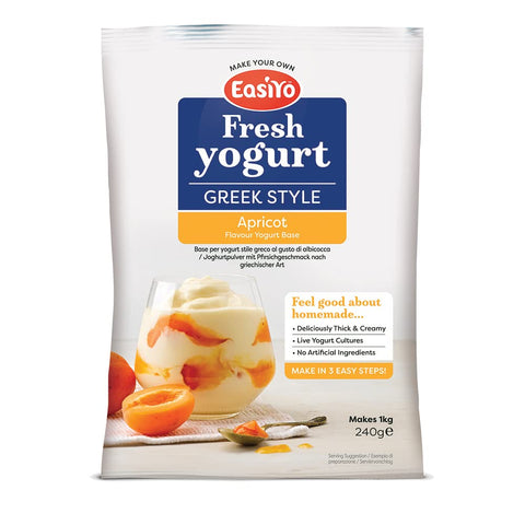 Easiyo Greek Style Apricot Flavoured Yogurt Sachet 240g Makes 1 Litre Home Made Yoghurt Homemade