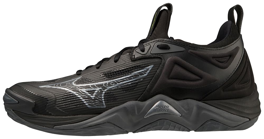 Mizuno Wave Momentum 3 Men's Volleyball Shoe, Black-Grey, 10.5