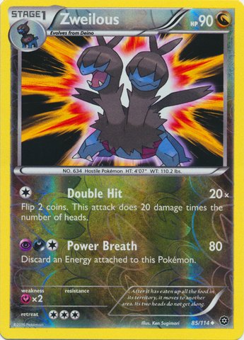 Pokemon - Zweilous (85/114) - XY Steam Siege - Reverse Holo