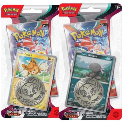 Pokemon TCG: Scarlet & Violet - Obsidian Flames Checklane Blister Packs (Pawmi and Wooper, 2 Pack)