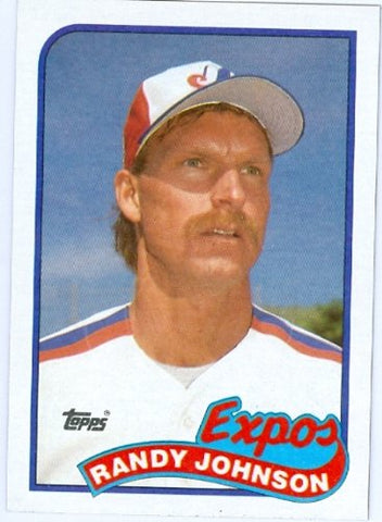 Randy Johnson baseball card 1989 Topps #647 (Montreal Expos - Mariners Diamondbacks hall of Famer ro