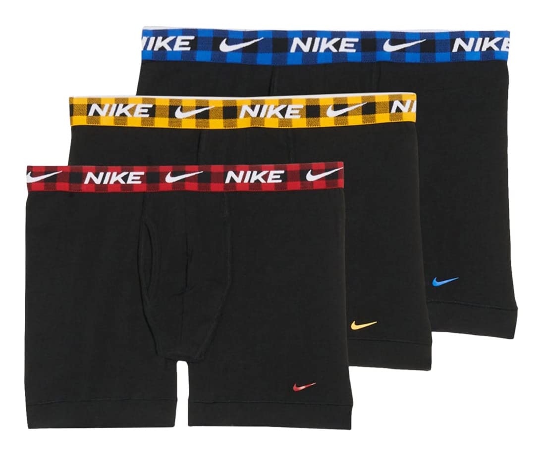 Nike 3Pk Boxer Brief Cotton Mens Active Underwears Size M, Color: Black/Multi