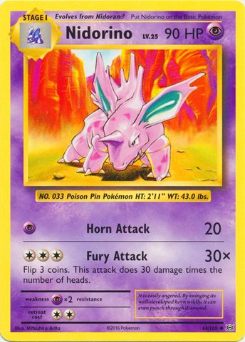 Pokemon - Nidorino (44/108) - XY Evolutions