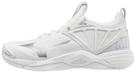 Mizuno Women's Wave Momentum 2 | Women's Indoor Volleyball Shoe | White/Silver | US Women's 10.5