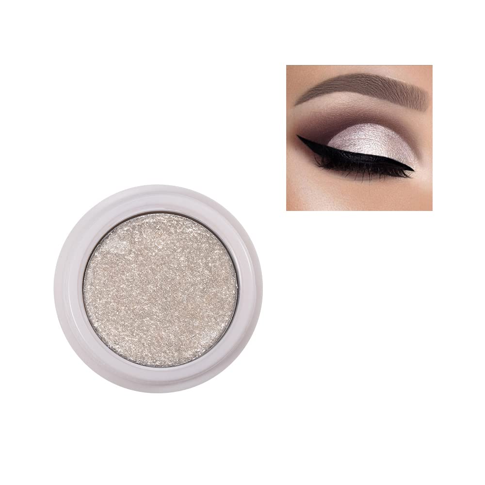 AKARY 12 Colors Glitter Eyeshadow, Mashed Potato Pearlescent Monochrome Eyeshadow Polarized Light Not Smudged Eye Shadow, Highly Pigmented Eye Makeup Cosmetics Gift for Women And Girls Eye Brightening Flash Powder (#01 White)