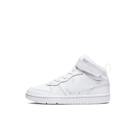 Nike Boy's Court Borough Mid 2 (Little Kid) White/White/White 13 Little Kid M