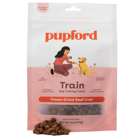 Pupford Freeze Dried 475+ Puppy Treats, Low Calorie, Vet Approved, All Natural, Healthy Training Treats for Small to Large Dogs (Beef Liver)