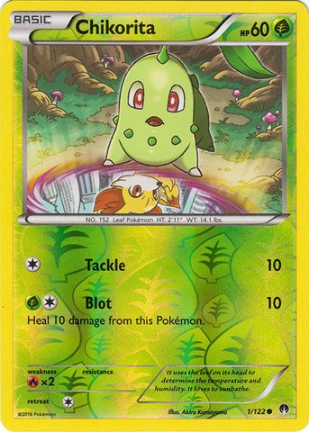 Pokemon - Chikorita (1/122) - XY Breakpoint - Reverse Holo