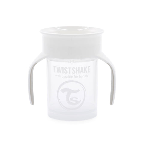 Twistshake 360 Cup | Leakproof Baby Sippy Cup - 230ml | Baby Water Bottles | Leak-Proof Drinking Cup | BPA-Free Baby Drinking Cup | Training Drinking Cup for Children | White