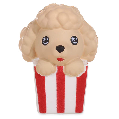 Anboor 4.3 Inches Squishies Dog Popcorn Squeeze Toys for Kids Kawaii Slow Rising Scented Stress Relief Toys Decorative Props