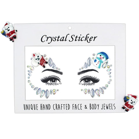 Christmas Face Gems Tattoo Stickers Xmas Body Jewelry Facial Rhinestone Tattoo Santa Claus Snowman Christmas Tree Design Temporary Tattoo Sparkly DIY Jewel Paste for Christmas Halloween Party Carnival Festival Makeup(4 Sets)