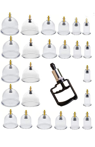 AcuRite Acupressure hijama cupping set with pump multi size cup (24 cup)