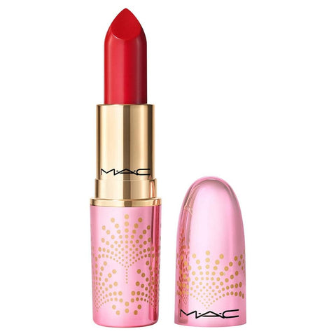 MAC Limited Edition Bubbles & Bows Collection Lustreglass Sheer Shine Lipstick - Put A Bow On It (Blue Red) - .1 oz / 3 g