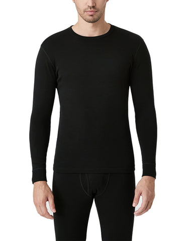 LAPASA Mens 100% Merino Wool Base Layer Top, Outdoor Thermal Underwear Long Sleeve Shirt Lightweight M29 S Black