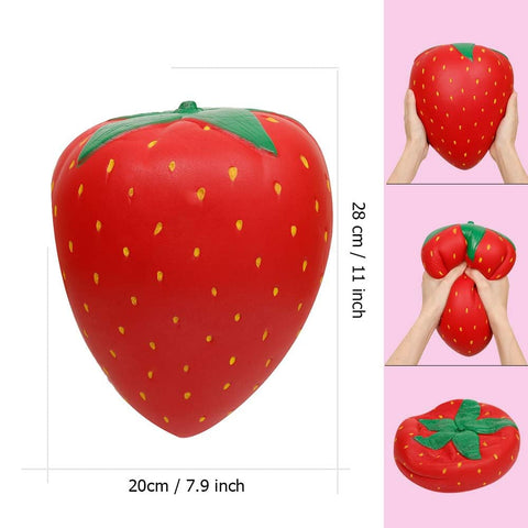 Anboor Jumbo Squishys Toy, 7.9" Squishies Strawberry Giant Soft Fruit Toys Stress Relief ADHD Kid Adults Party Collection