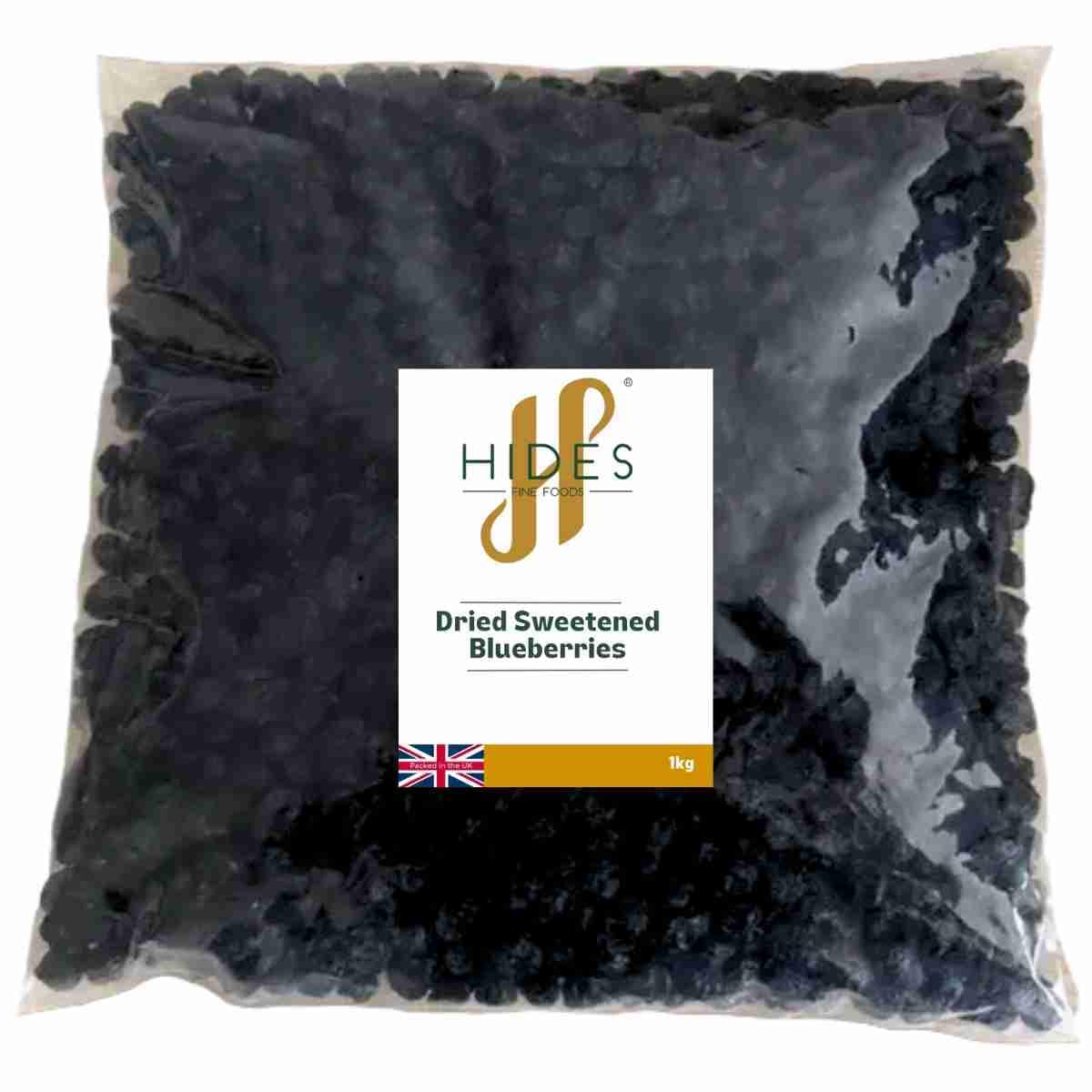 Hides Fine Foods - Dried Sweetened Blueberries 1kg - Suitable for Vegetarians - Baking - Granola - Breakfast - Muffins - Snacking - Desserts -Great Source of Vitamins - High in Fibre.