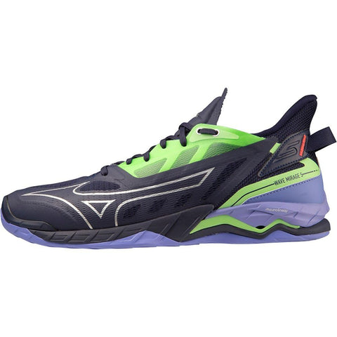 Mizuno Unisex Wave Mirage 5 Track Shoe, Eblue Techgreen Lolite, 10 UK