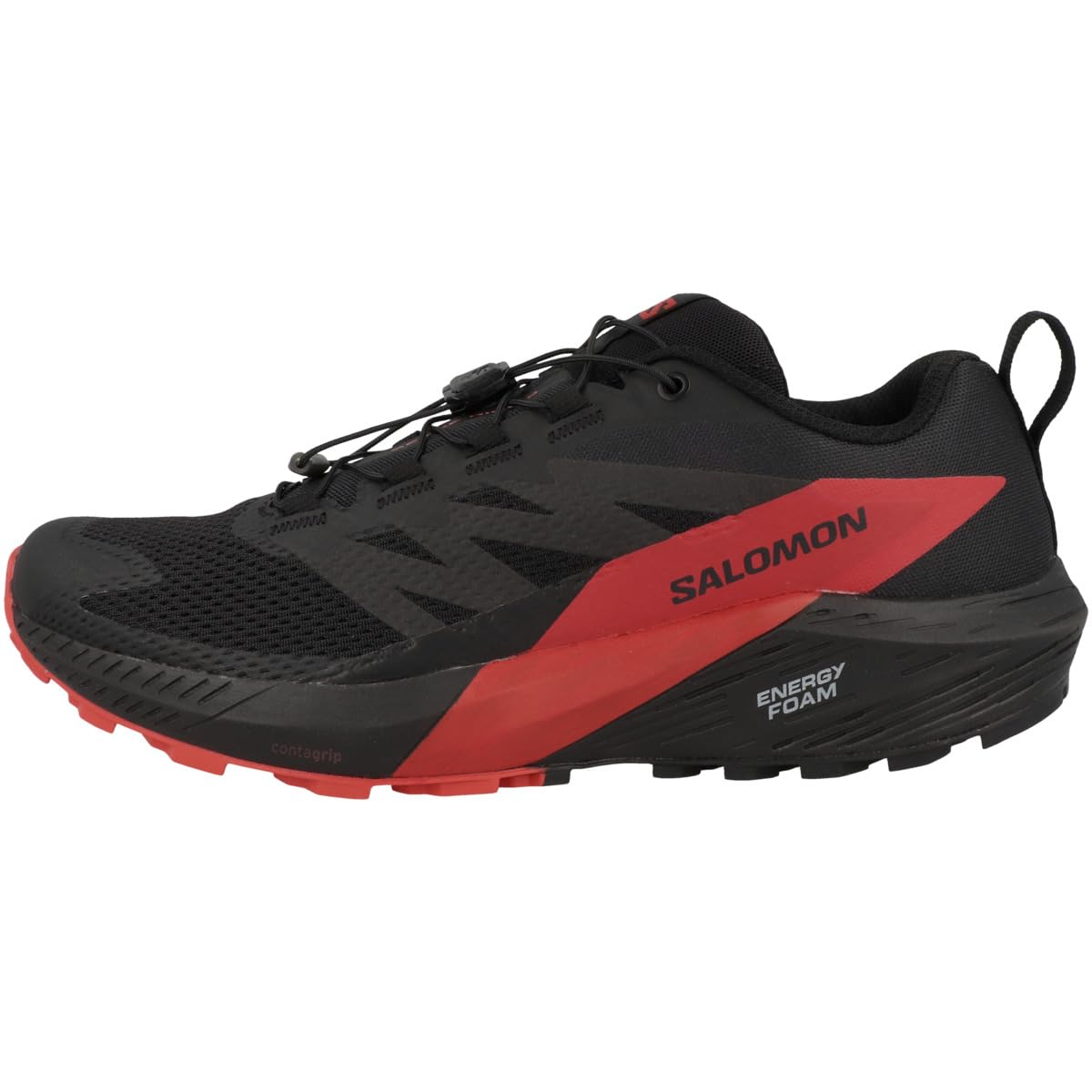 Salomon Men's Sense Ride 5, Black Fiery Red Black, 10