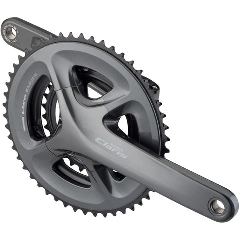 Shimano Claris FC-R2030 Crankset - 170mm, 8-Speed, 50/39/30t, 110/74 BCD, Hollowtech II Spindle Interface, Black