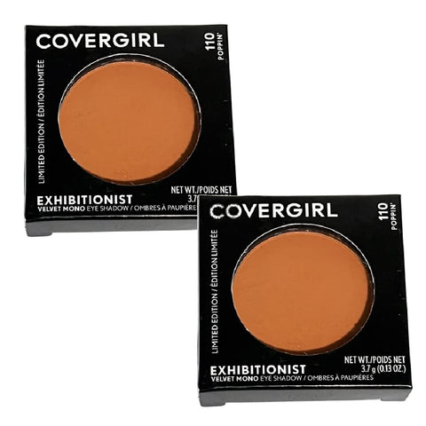 COVERGIRL Pack of 2 Exhibitionist Velvet Mono Eye Shadow, Poppin' 110