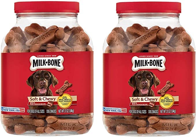 .Milk-Bone Soft & Chewy Dog Snacks (Beef & Filet Mignon Recipe) 37oz (2-Pack (37oz))